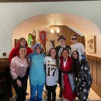 students wearing costumes